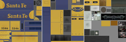 The SD45 model's 3 main texture maps