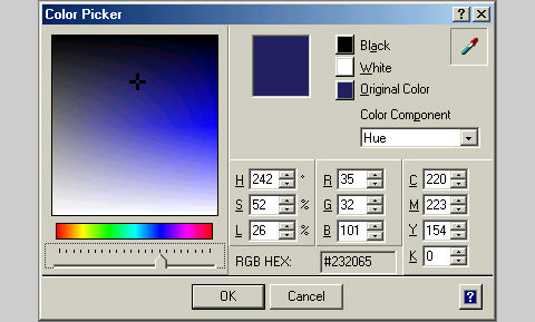 Editing the palette in Picture Publisher 8.0